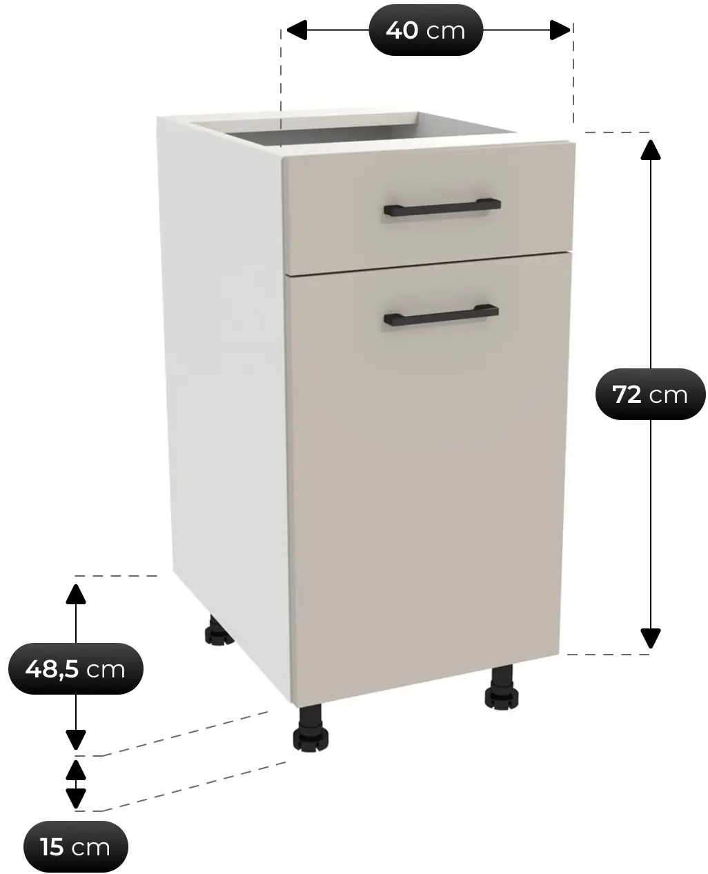 Bucatarie TopEshop Vario Z1 200cm (Cashmere/Evoke Oak) - 7