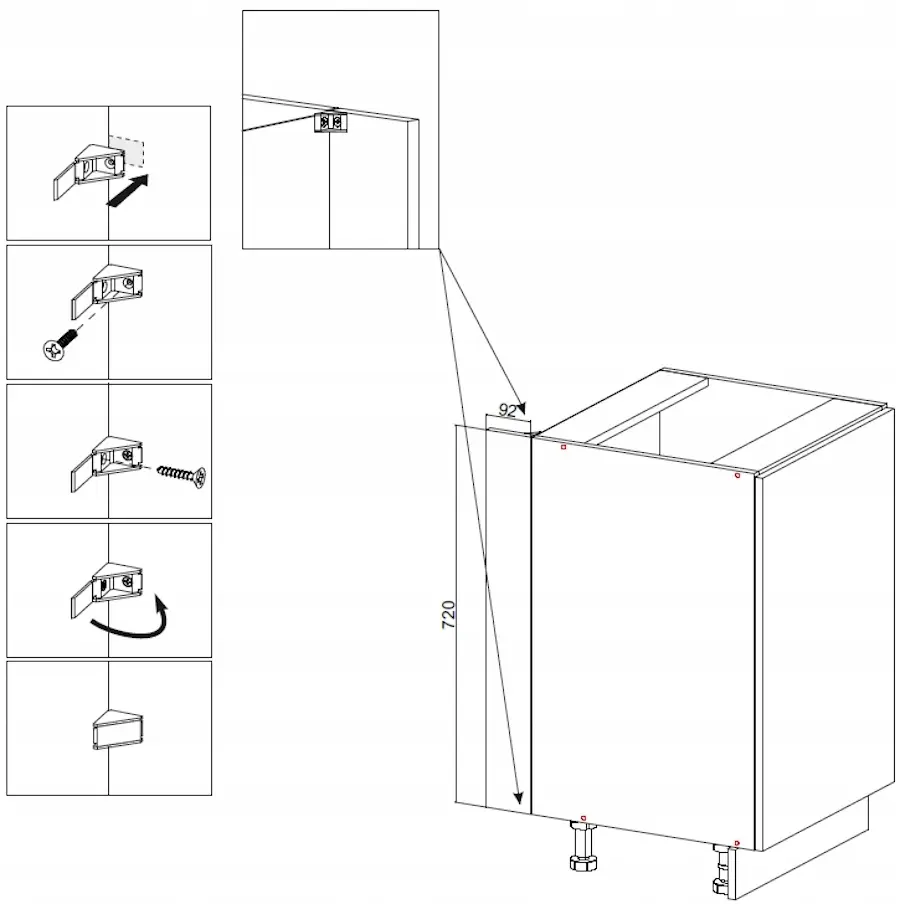 Bucatarie TopEshop Vario Z1 200cm (Cashmere/Evoke Oak) - 10