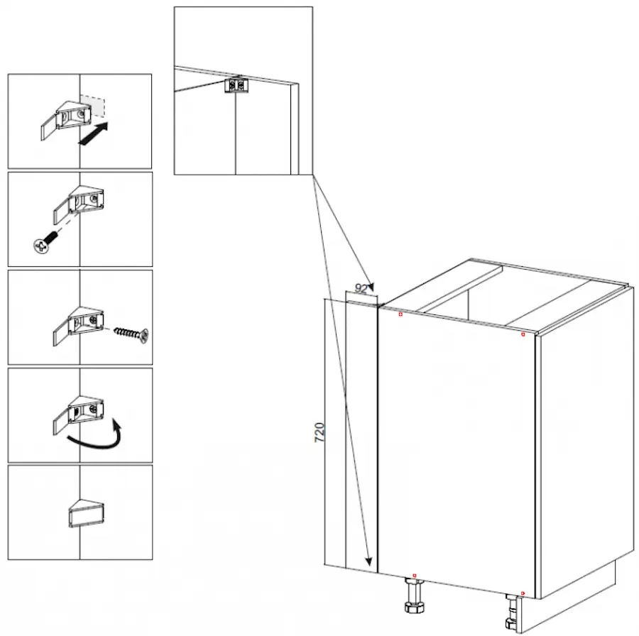 Bucatarie TopEshop Vario Z1 240x180 (Cashmere/Evoke Oak) - 3