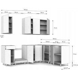 Bucatarie TopEshop Vario Z1 240x180 (Cashmere/Evoke Oak) Thumb
