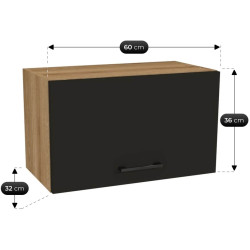 Bucatarie TopEshop Vario Z3 200cm (Black/Evoke Oak) Thumb