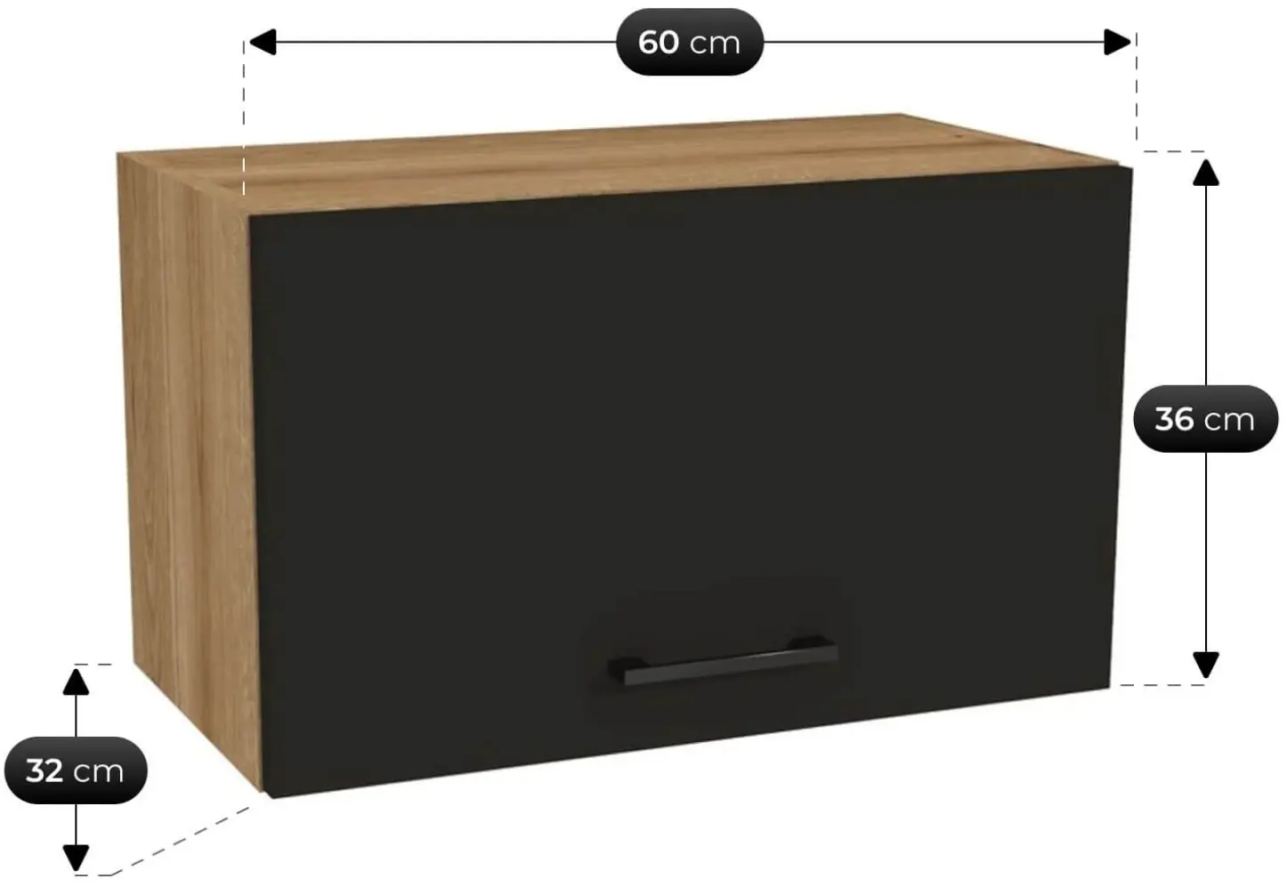 Bucatarie TopEshop Vario Z3 200cm (Black/Evoke Oak) - 3