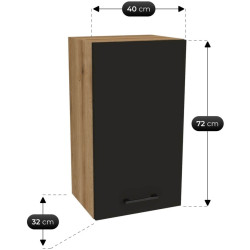 Bucatarie TopEshop Vario Z3 200cm (Black/Evoke Oak) Thumb