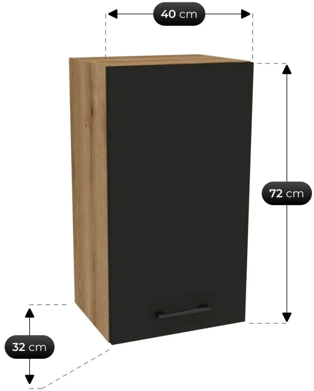 Bucatarie TopEshop Vario Z3 200cm (Black/Evoke Oak) - 4