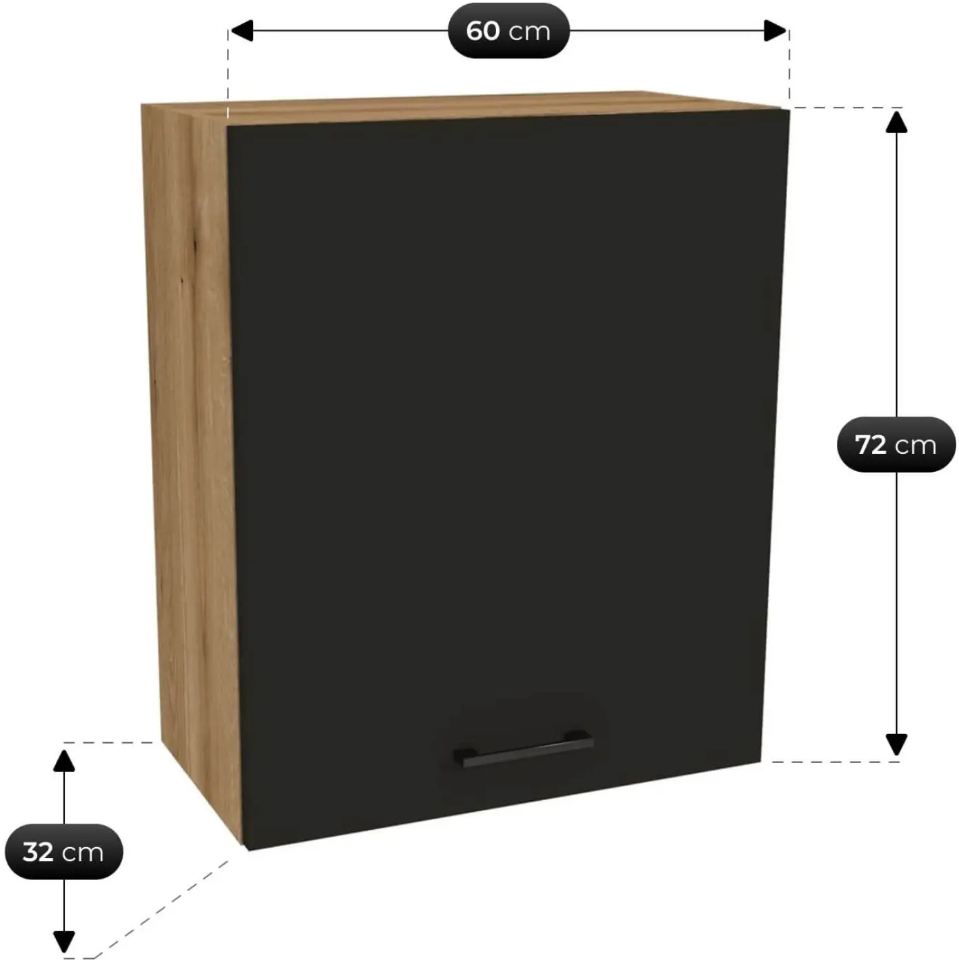 Bucatarie TopEshop Vario Z3 200cm (Black/Evoke Oak) - 5