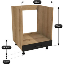 Bucatarie TopEshop Vario Z3 200cm (Black/Evoke Oak) Thumb