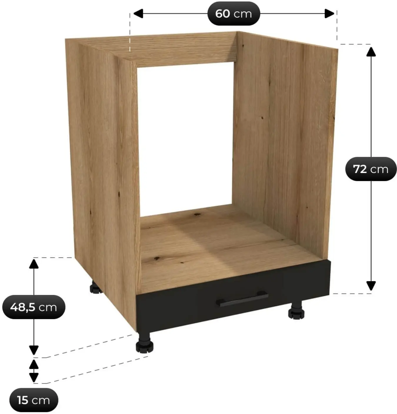 Bucatarie TopEshop Vario Z3 200cm (Black/Evoke Oak) - 6