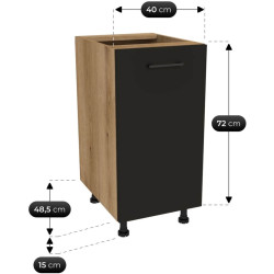 Bucatarie TopEshop Vario Z3 200cm (Black/Evoke Oak) Thumb