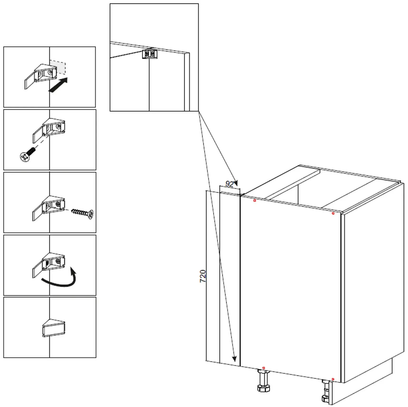 Bucatarie TopEshop Vario Z3 240x180 (Black/Evoke Oak) - 3