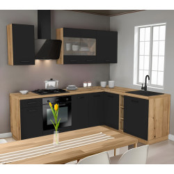 Bucatarie TopEshop Vario Z3 240x180 (Black/Evoke Oak)