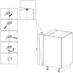 Bucatarie TopEshop Vario Z4 240x180 (Black/Evoke Oak) Thumb