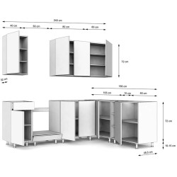 Bucatarie TopEshop Vario Z4 240x180 (Black/Evoke Oak) Thumb