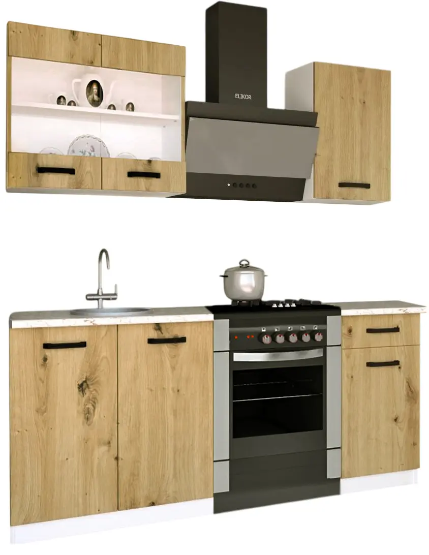 Bucatarie Samanta Exclusive 1 1.2m (White/Artisan Oak)