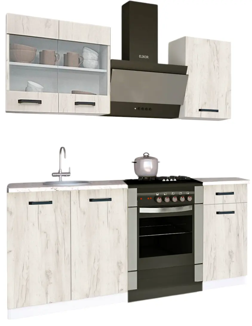 Кухня Samanta Exclusive 1 1.2m (White/White Craft Oak)