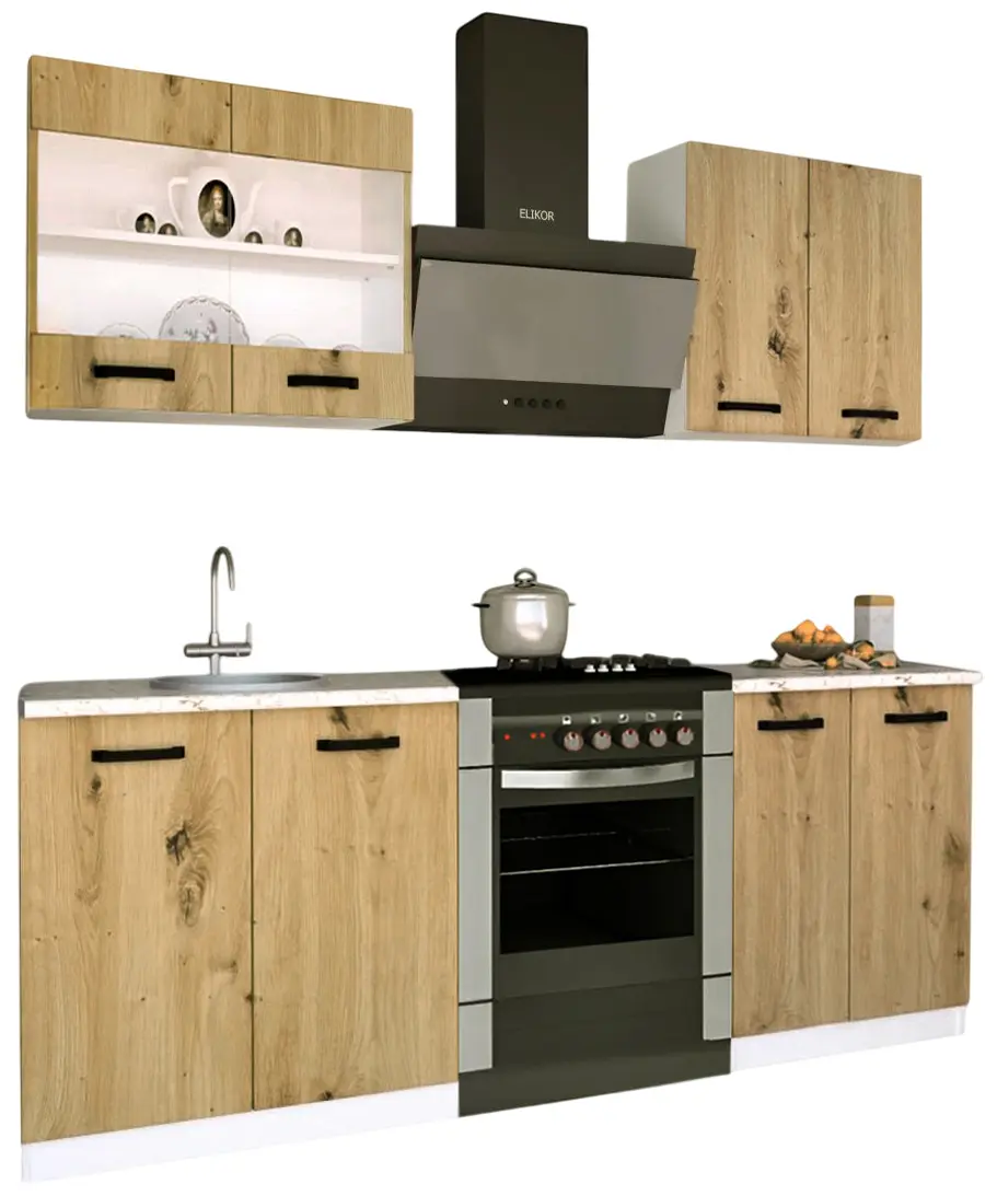 Bucatarie Samanta Exclusive 1 1.4m (White/Artisan Oak)