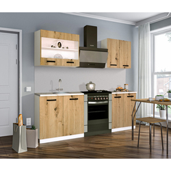 Bucatarie Samanta Exclusive 1 1.4m (White/Artisan Oak)