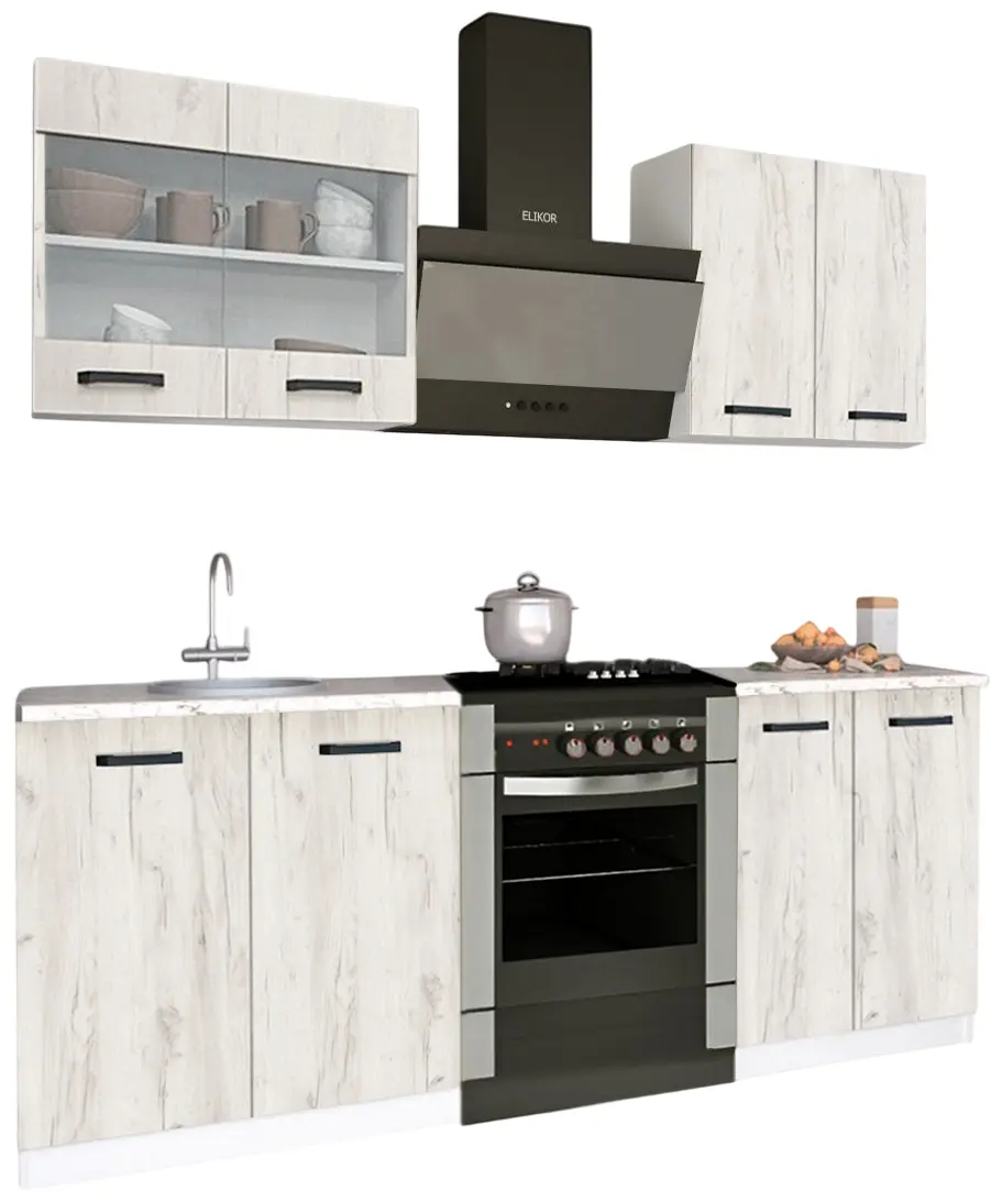 Кухня Samanta Exclusive 1 1.4m (White/White Craft Oak)