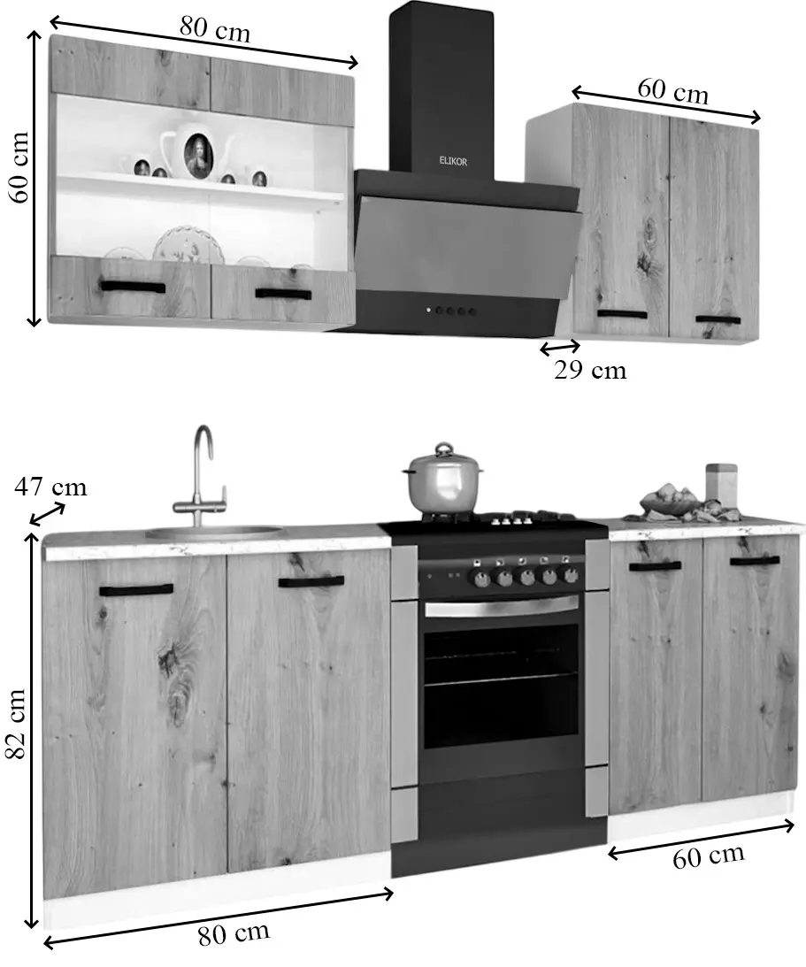 Кухня Samanta Exclusive 1 1.4m (White/White Craft Oak)