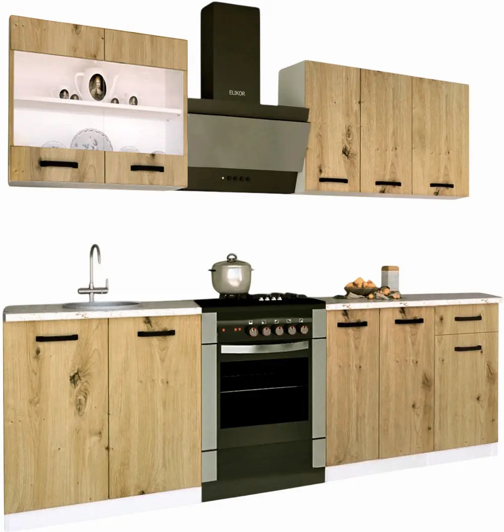 Bucatarie Samanta Exclusive 1 1.8m (White/Artisan Oak)