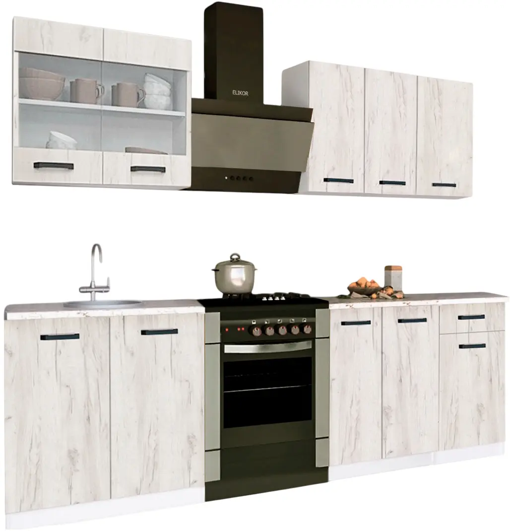 Bucatarie Samanta Exclusive 1 1.8m (White/White Craft Oak)