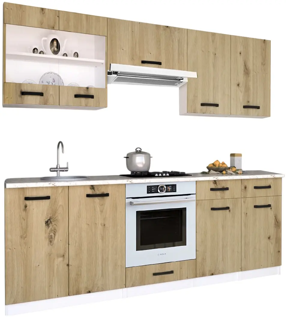 Кухня Samanta Exclusive 1 2.2m (White/Artisan Oak)