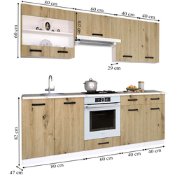 Кухня Samanta Exclusive 1 2.2m (White/Artisan Oak) Thumb