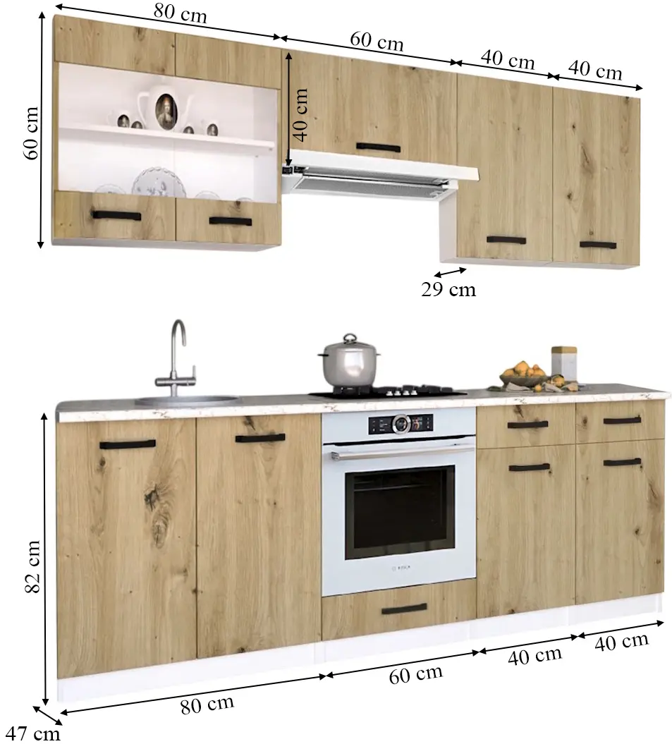 Кухня Samanta Exclusive 1 2.2m (White/Artisan Oak)