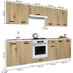 Bucatarie Samanta Exclusive 1 2.4m (White/Artisan Oak) Thumb