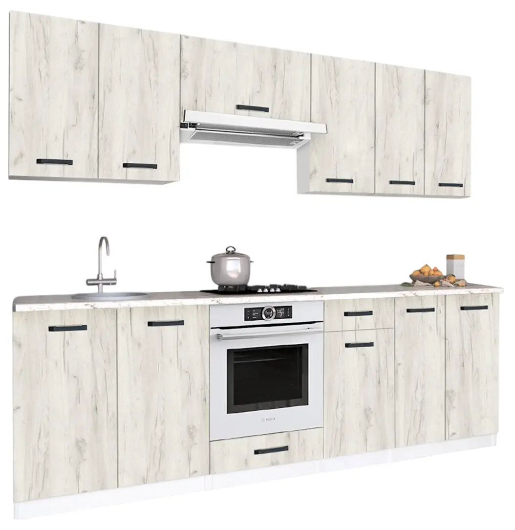 Кухня Samanta Exclusive 1 2.4m (White/White Craft Oak)