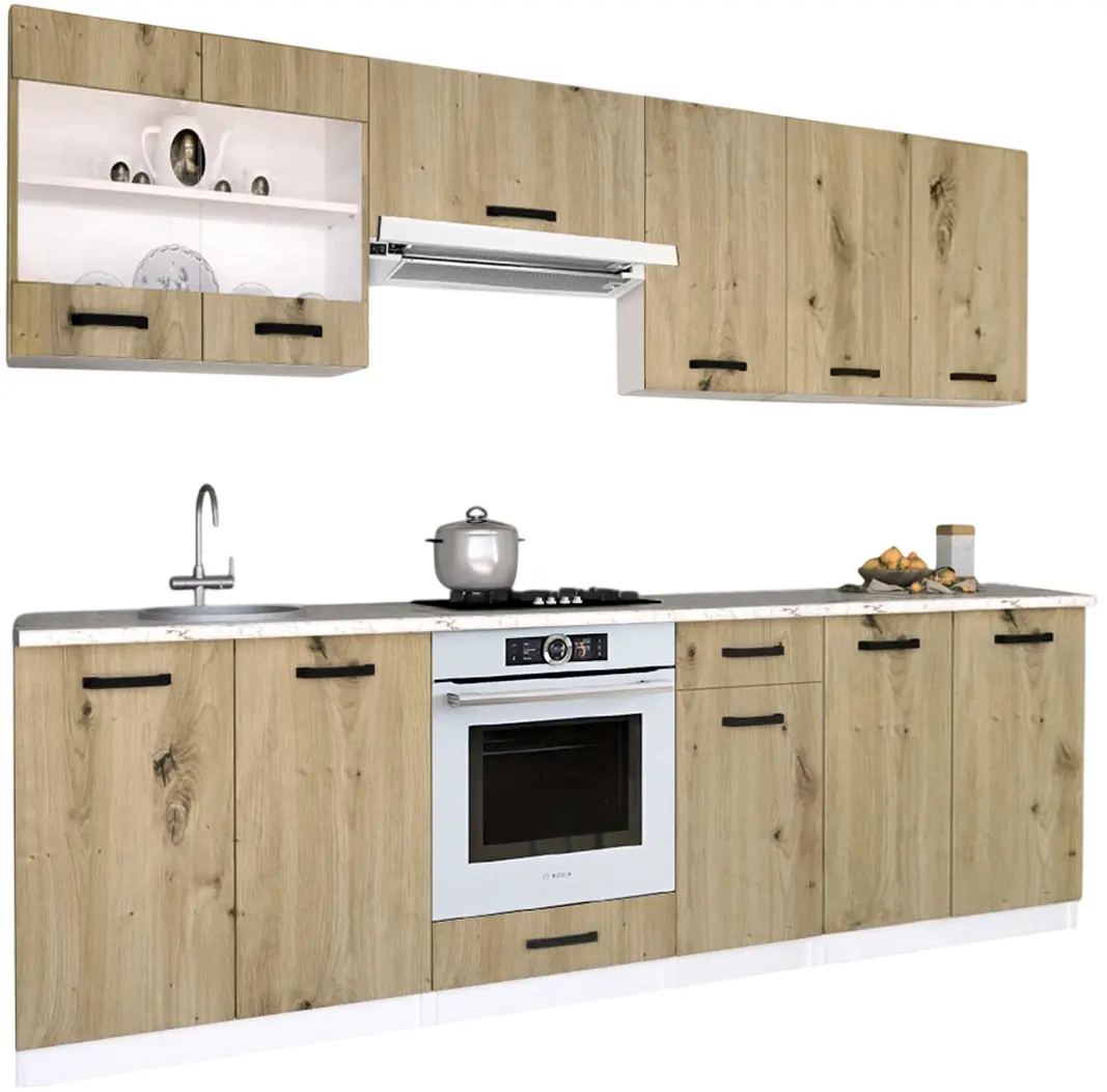 Bucatarie Samanta Exclusive 1 2.6m (White/Artisan Oak)