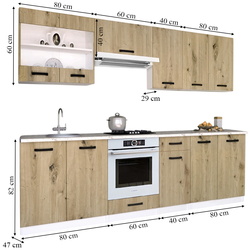Bucatarie Samanta Exclusive 1 2.6m (White/Artisan Oak) Thumb