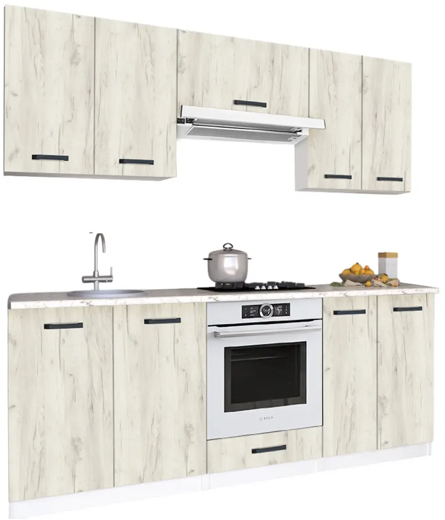Bucatarie Samanta Exclusive 1 2m (White/White Craft Oak)