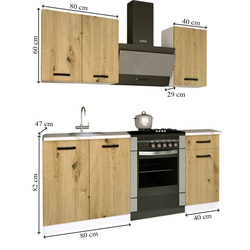 Bucatarie Samanta Exclusive 2 1.2m (White/Artisan Oak) Thumb