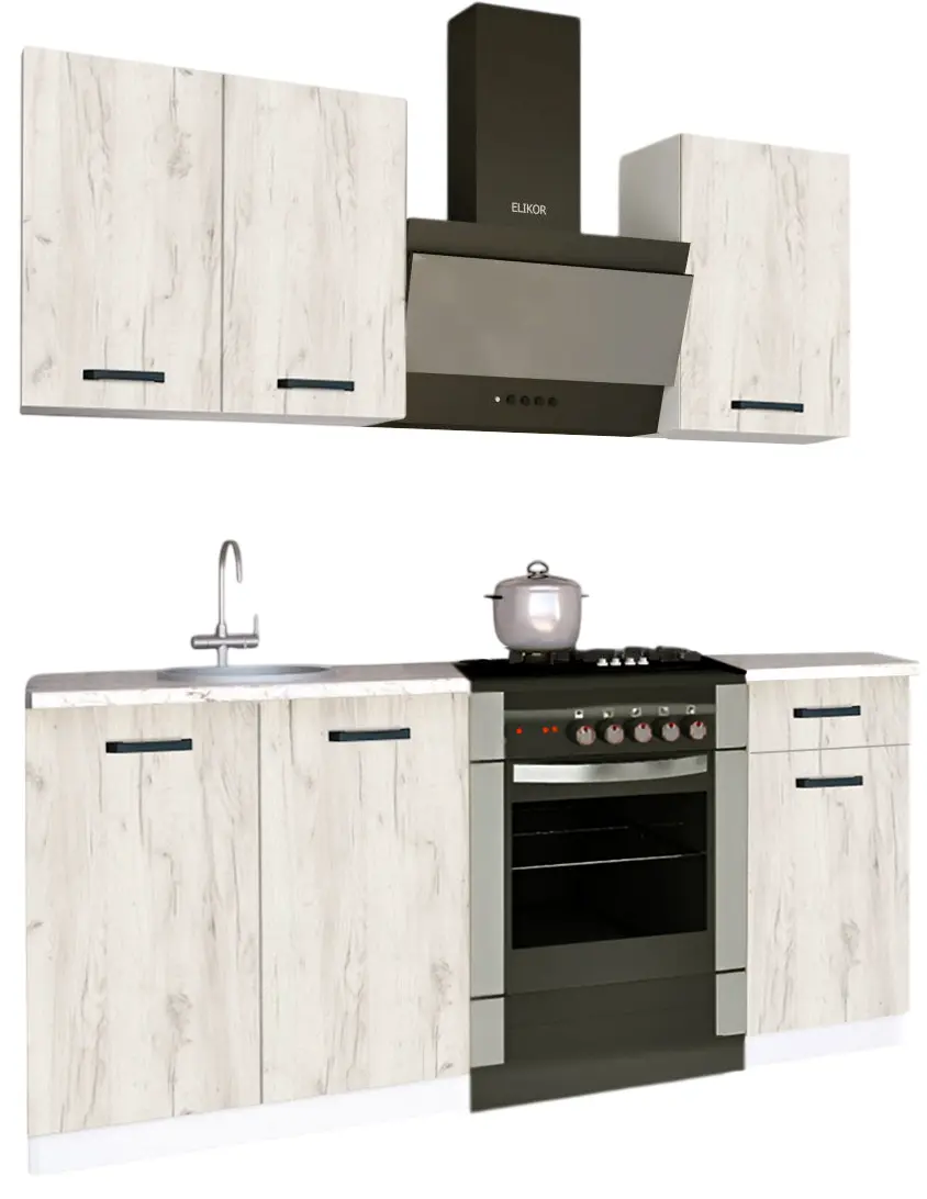 Кухня Samanta Exclusive 2 1.2m (White/White Craft Oak)