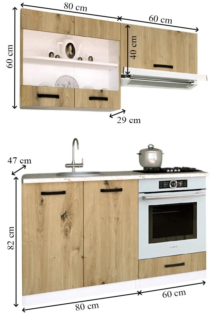 Bucatarie Samanta Exclusive 2 1.4m (White/Artisan Oak)