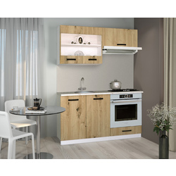 Bucatarie Samanta Exclusive 2 1.4m (White/Artisan Oak)