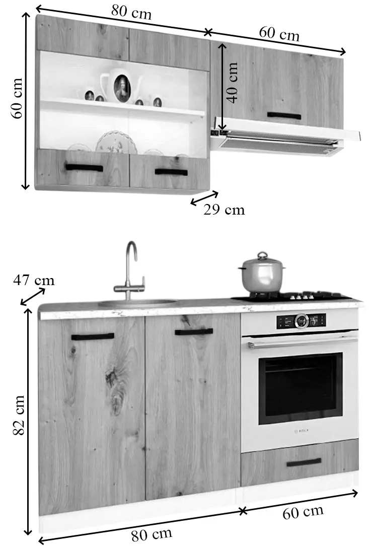 Кухня Samanta Exclusive 2 1.4m (White/White Craft Oak)