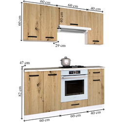 Bucatarie Samanta Exclusive 2 1.6m (White/Artisan Oak) Thumb