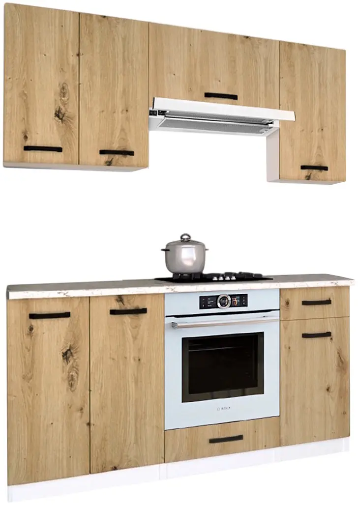 Bucatarie Samanta Exclusive 2 1.6m (White/Artisan Oak)