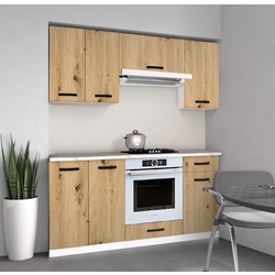 Bucatarie Samanta Exclusive 2 1.6m (White/Artisan Oak)