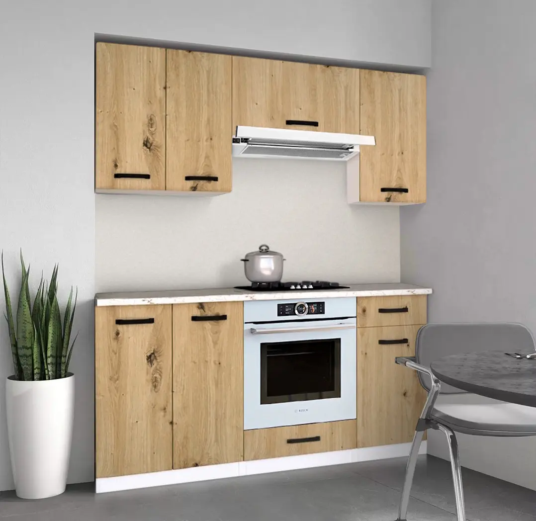 Bucatarie Samanta Exclusive 2 1.6m (White/Artisan Oak)