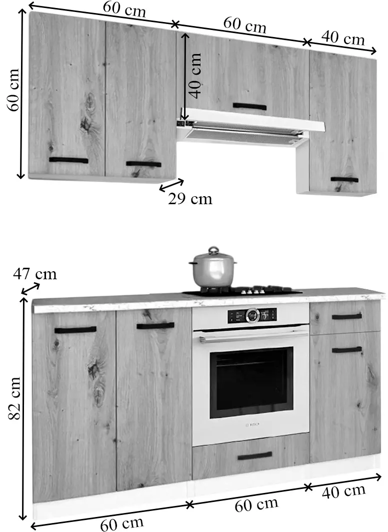 Bucatarie Samanta Exclusive 2 1.6m (White/White Craft Oak)