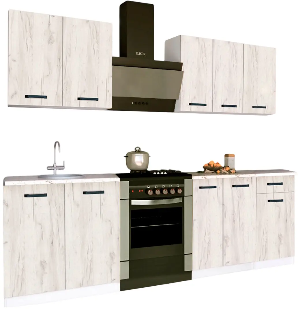 Bucatarie Samanta Exclusive 2 1.8m (White/White Craft Oak)