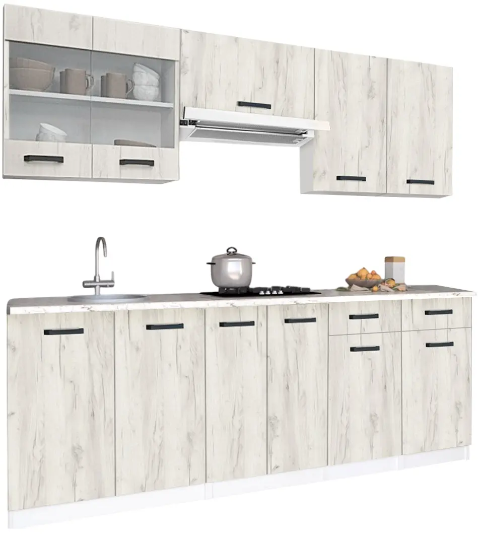 Кухня Samanta Exclusive 2 2.2m (White/White Craft Oak)