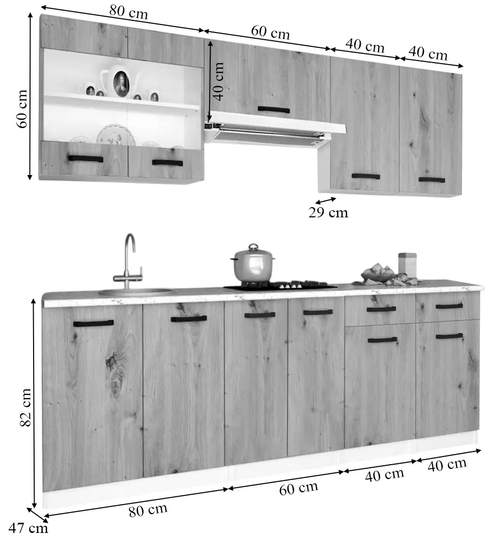Кухня Samanta Exclusive 2 2.2m (White/White Craft Oak)