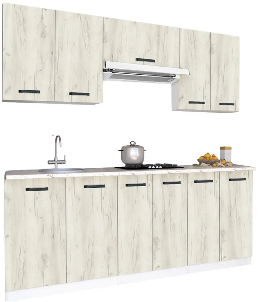 Bucatarie Samanta Exclusive 2 2m (White/White Craft Oak)
