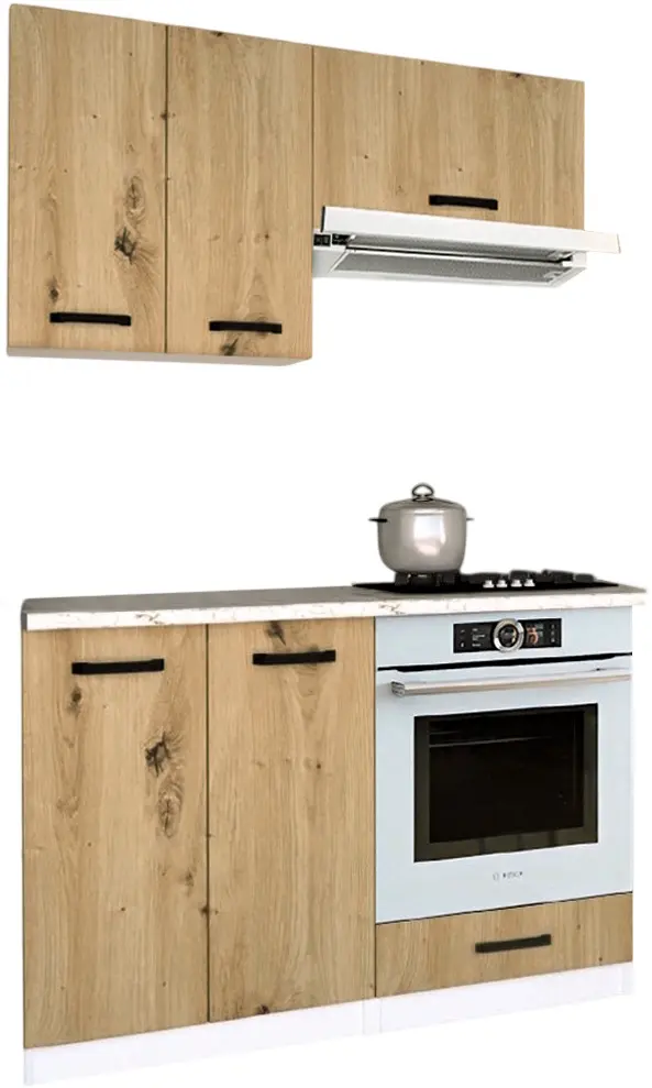 Bucatarie Samanta Exclusive 3 1.2m (White/Artisan Oak)