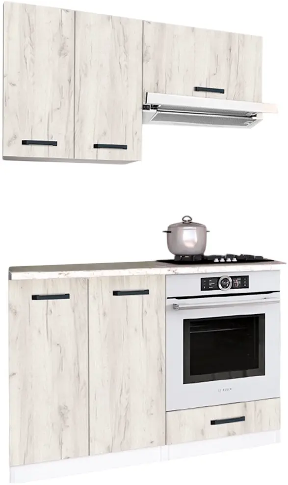 Bucatarie Samanta Exclusive 3 1.2m (White/White Craft Oak)