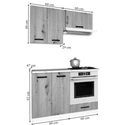 Bucatarie Samanta Exclusive 3 1.2m (White/White Craft Oak) Thumb