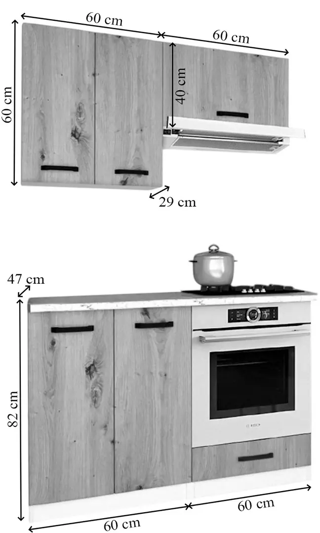 Bucatarie Samanta Exclusive 3 1.2m (White/White Craft Oak)